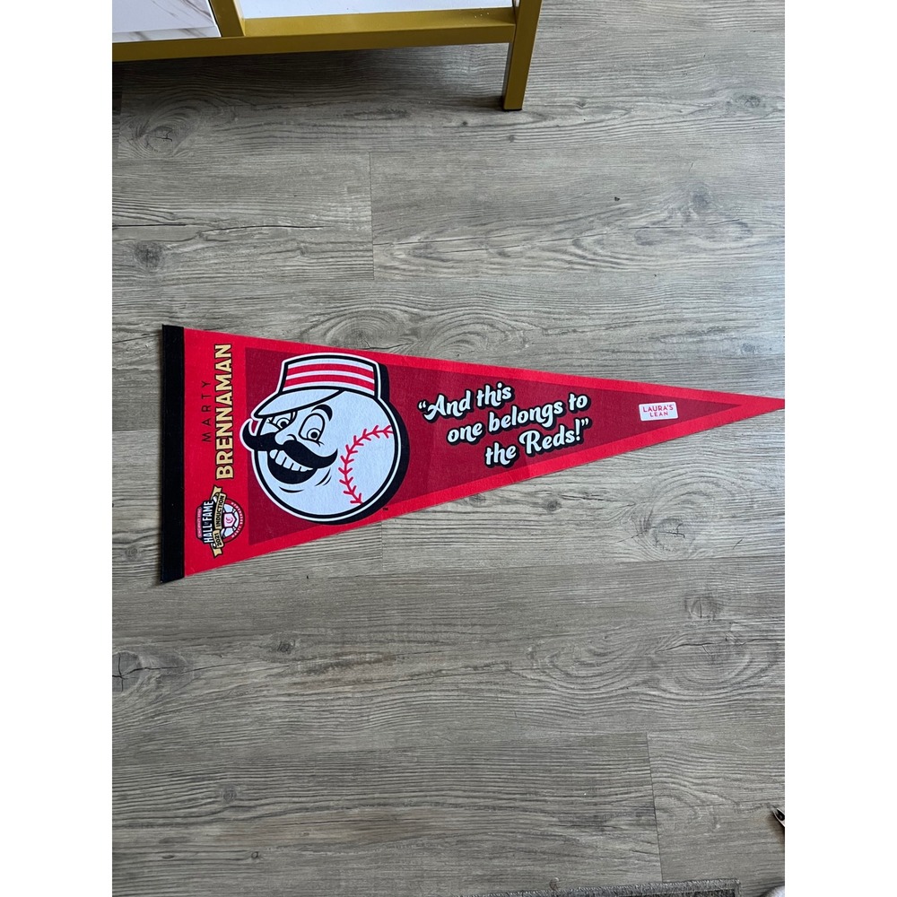 Cincinnati Reds Baseball Team Hall Of Fame 2021 Marty Brennaman Pennant